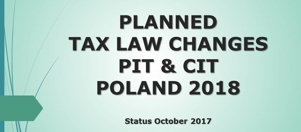 Changes PIT CIT 2018