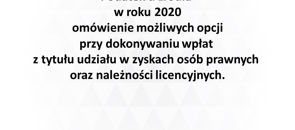 Podatek u źródła 2020